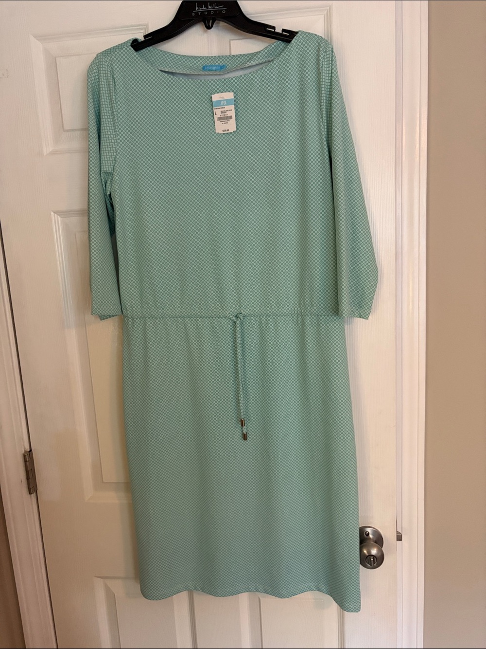 J. McLaughlin Marianne Dress Blue Glass/Aqua Birdseye Women’s size large